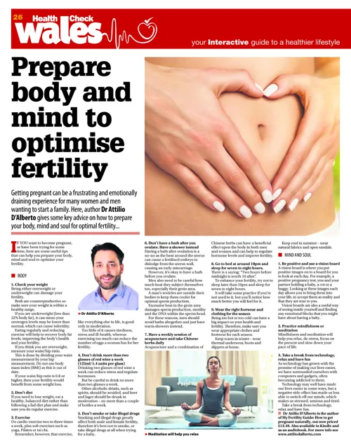 Prepare body and mind to optimise fertility